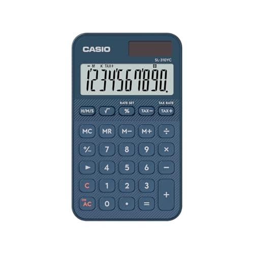 Casio SL-310YC Stylish and Colourful 10-Digit Portable Tax Calculator, Navy