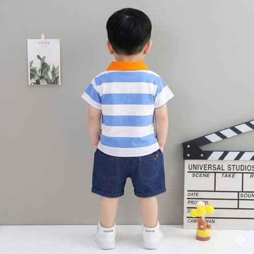 Tirupati Creation Stylish Baby Boy Dress Set with Printed T-Shirt and Shorts | Kids Clothes for Boys | Comfortable Kids Boys Dress for Daily Wear | Perfect Dress for Baby Boy (Blue, 5-6 year) 4
