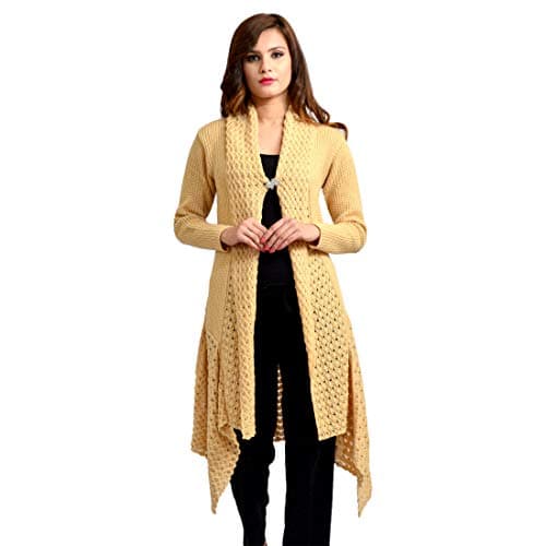 PIPASA Women's Wool Banded Collar Neck Shrug (SH39-LITECAMEL-L_Light Camel_L)
