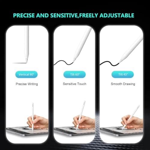 LeafLoom® Stylus Pen Tips Compatible with Apple Pencil 1st/2nd Gen & Pro USB-C, 6-Pack Sensitive POM Replacement Nib Set, Durable Precision Drawing & Writing Accessories for iPad 5