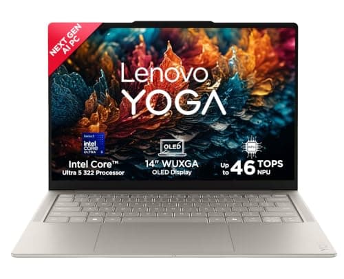 Lenovo Yoga Slim 7 Aura Edition Intel Evo Core Ultra 5 322 (16GB RAM/512GB SSD/14 (35.5cm)/WUXGA OLED/Copilot+ PC/Windows 11/MSO 365 Basic+Office24/Seashell/1.14Kg), 83QM0047IN