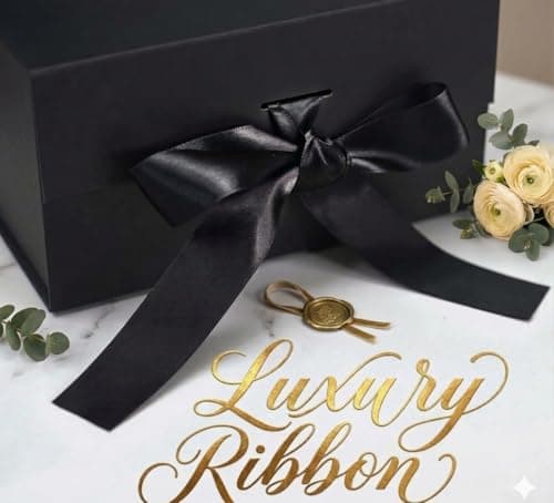 The Mood Twisters Gift Box (26 x 26 x 10 cm) Foldable Box with Ribbon | Gift Boxes for Packaging | Decorative Empty Box with Ribbon | Multipurpose Hardboard Occasion Gifting for Gift Hampers - Black 5