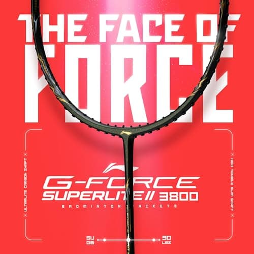Li-Ning G-Force 3800 II Superlite Strung Badminton Racket with Full Cover | 5U | Maximum Tension ≤ 30 Lbs (Olive Green/Black) 2