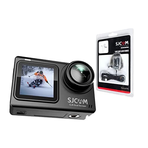 SJCAM SJ8 Dual Screen 16MP 4K30fps Sports Action Camera with Mic | 2.33" Dual Touch Screen Display | 140° Wide-Angle | Super Night Vision | 30m Waterproof |Digital Vlog Camera | Black 4
