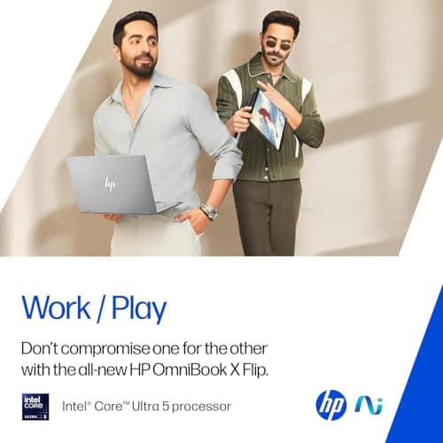 HP Omnibook (Previously Envy) X Flip OLED Intel Core Ultra 5 226V, 40 Tops (16GB LPDDR5x, 1TB SSD) 3K,120hz, 14''/35.6cm, 2-in-1, Win11, M365* Office24, Silver, 1.38kg, fm0099TU AI Laptop 5