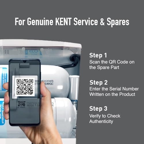 KENT Sapphire RO Water Purifier|RO+UF+Inline UV+Alkaline+TDS Control+UV LED in Tank | Fully Automatic On & OFF Operation|.0001 Micron RO Membrane|20 LPH| 8L| Ideal For Borewell/Tanker/Municipal Water 6