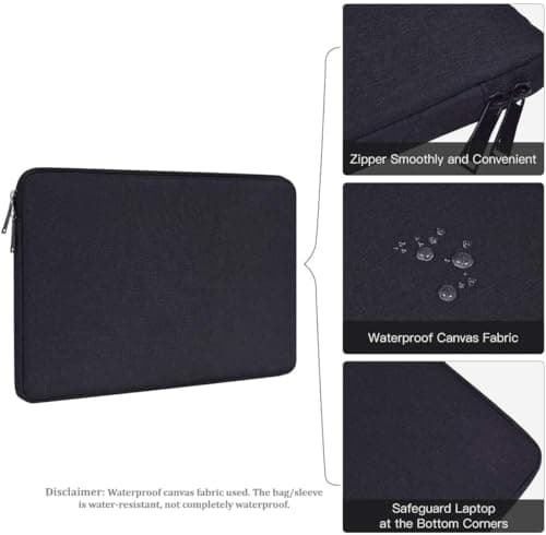 Dynotrek Grade 17.3 inch Laptop Sleeve Case Cover with Charger Pouch, Computer Bag Compatible with HP Pavilion Envy Dell Lenovo IdeaPad LG Gram ASUS Notebook Razer Blade Pro 17, Charcoal Black 3
