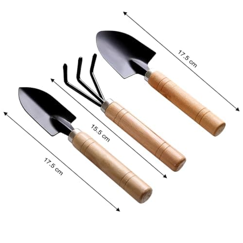 Generic 3 Pcs Gardening Tool Set, Hand Tool Kit for Home Gardening, Small Sized Hand Cultivator, Small Trowel & Garden Fork, Perfectly Sized for Kids, Ideal for Home Gardening, Flower Pot and Lawn 4