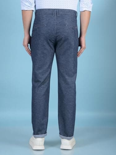 Crimsoune Club Men's Navy Blue Linen Trousers (34) 3