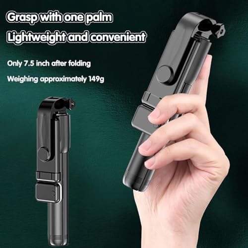 USTINE® SnapX1s Vlogging Kit with Fill Light & Wireless Mic | 3-in-1 70cm Extendable Selfie Stick Tripod with Bluetooth Remote + K8 Mic for YouTube, Reels & Vlogs (Android/iPhone) 2