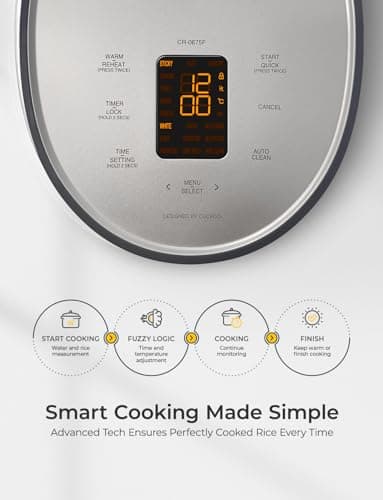 CUCKOO Multifunctional Electric Rice Cooker | 2 Litres Premium Non-Stick Pot | 6 Cups or 650 Grams Raw Rice Cooking Serves 2-6 People | 580 Watt Multi Cooker With 13 Menu Presets & Auto Clean Feature  4