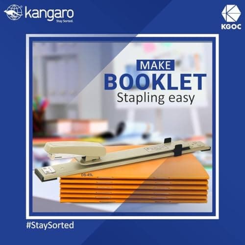 Kangaro Desk Essentials DS-23S13QL Half Strip Stapler | Anti-Skid Grip with Quick Loading Mechanism | Staples Uses : 24/6, 26/6, Capacity 30 Sheets (Body Color May Vary) 3