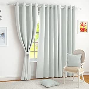 Story@Home 100% True Blackout Window Curtains 5 Feet Long Set of 1 | Plain Design | Room Darkening Curtain | Thermal Insulated Curtains for Living Room, Bedroom | (118 x 152 cm, Grey)