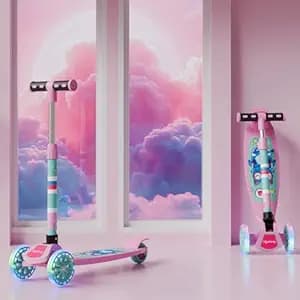Lifelong Scooter for Kids 3+ Years - Foldable Kids with PVC Wheels & Adjustable Height - Kick Capacity 50kg- Baby Toys for 3+ Year Old boy & Girl - Skate (LLKS18)