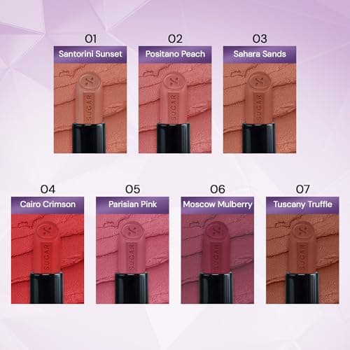 SUGAR Cosmetics Glide Peptide Serum Lipstick with Hyaluronic Acid & Vitamin E | Velvet Matte Lipstick for Indian Skin | 1-Swipe Full Coverage | 4.2gm - 01 Santorini Sunset 5