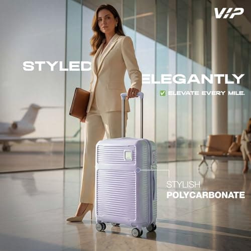 VIP Vero Large Trolley Bag, 77Cm | Anti Theft Zipper with Flushed TSA Lock | Smooth 8 Wheels | 3 Years International Warranty | Lavender 3