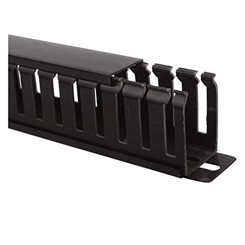 1U 22 Slot Rack Mount Horizontal Cable Manager Duct Raceway/Wiring Channels/Cable Tray PVC FRLS Type Standard Slot with Cover & Screws for 19" Rack (1 pcs Pack, Black) 3