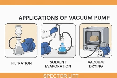 Spector Litt Laboratory Vacuum Pump for Filtration, Suction & Industrial Applications | 15 Liter Oil Free Vaccum Pump for Lab | 5