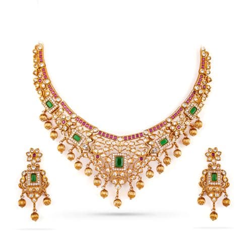 Rubans Jewellery Set Ruby Statement Traditional Women Wedding Fashion Trendy Gift for Women & Girls