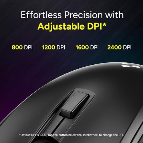 Ambrane Wireless & Bluetooth Rechargeable RGB Lights Mouse, High 2400 DPI for Gaming, 6 Buttons, Ergonomic Design for Smartphone, Connects 3 Devices, Silent Click, 15 Days Battery (Sliq Glow+, Black) 4