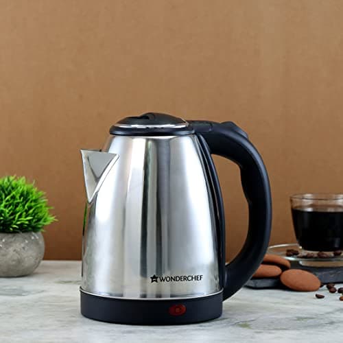 Wonderchef Prato Plus Griller (800 Watts) & Crescent Electric Kettle | Healthy Non-stick Aluminium Grill Plates | Sleek and Compact Design | 1.8 Litre Kettle Capacity | Boil Water in 5 Mins, Black 3