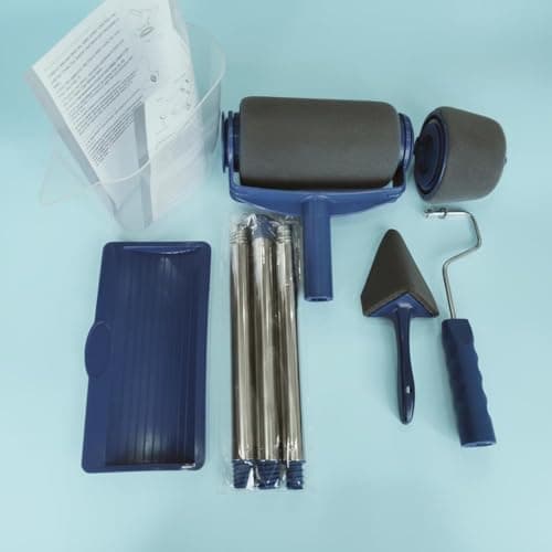 SNAPPSY Paint Roller Set Extendable Handle Roller Paint Kit Extension Pole Wall Painting Tool Set for Renovation, Seamless Tele 6PCS 5