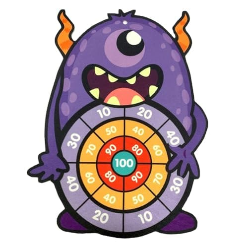 Amazon Brand - Jam & Honey Shooting Dart Game for Kids Cartoon Target Toy Sets, Fabric Dart Board, Children's Indoor Outdoor Sport Game Toys Gifts (Monster)