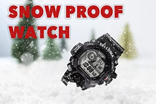 SELLORIA Silicone Digital Watch Shockproof Multi-Functional Automatic Black Color Strap Waterproof Digital Sports Watch for Mens Kids Watch for Boys, Men Pack of 1, Water Resistance 4