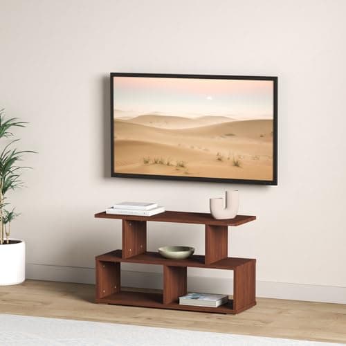 AAROORA Engineered Wood TV Entertainment Unit with Storage Shelf (Wallnut Finish), 30 x 90 x 55 CM 2