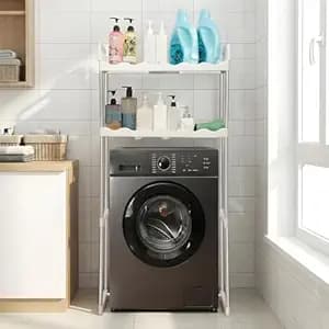 Zolmix® Over Washing Machine Storage Rack Bathroom Storage Stand | Washing Machine Shelf Stand with Hooks, Laundry Storage Rack Organizer, Space Saving Bathroom Shelf Over Washer Cabinet Rack.
