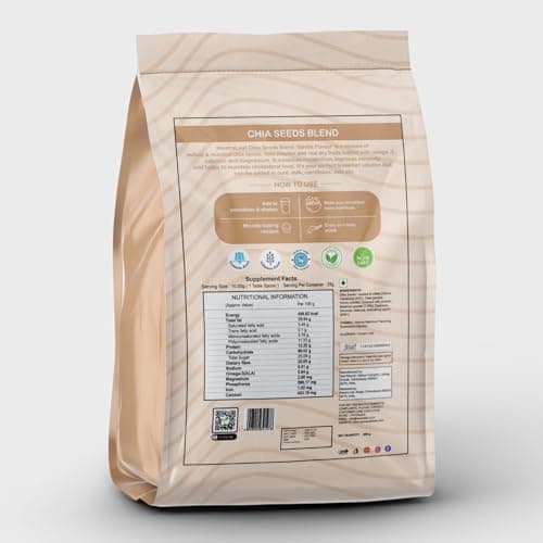 Neutraleaf Vanilla Chia Seeds Blend 250g | High Fibre, Calcium & Omega-3 Rich Superfood | Milled & Roasted Chia Seeds with Date Powder | Plant-Based Nutrition for Smoothies, Milk, Breakfast Bowls & He 4