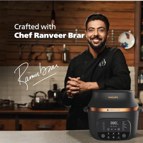 Philips OneChef Smart All in One Cooking Device | 33-in-1 Functions (Air Fry, Stir Fry, Steam, Boil and Curry) | AmbiHeat Technology for Perfect Indian Cooking | 6L Capacity | 2 years Warranty 5
