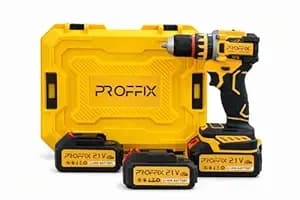 21V Cordless Drill Machine with 2 Li-Ion Batteries, Fast Charger & Carry Case | 13mm Chuck | Variable Speed | Forward/Reverse | Electric Screwdriver for Wood, Metal & DIY