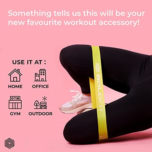 Boldfit Resistance Bands Mini Loop Set (Pack of 3) Hip/Toning Exercise for Gym Booty Belt/Latex/Thera/for Fitness, Multicolor, (RMiniloopLightSet3) 5