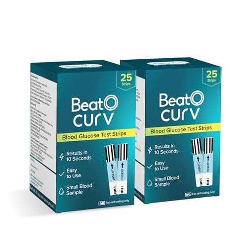 BeatO CURV - Glucometer Test Strips | Blood Glucose Test Strips for Glucometer Machine (50 Test Strips Only)