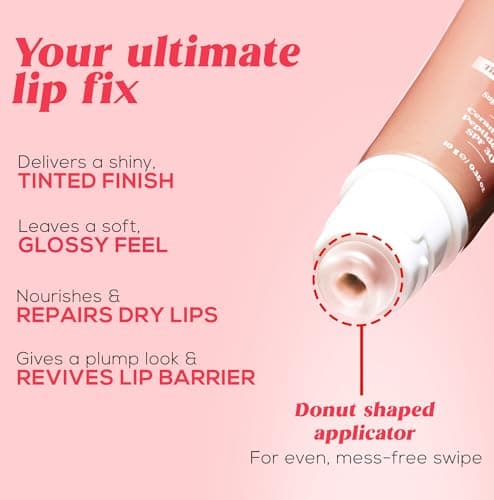 RENEE Juicy Fix Tinted Lip Balm- Sugar Drizzle | Shiny, Glossy Finish | Protects Lips With SPF 30 | Repairs & Nourishes Dry, Flaky Lips | With Peptides, Ceramides & Hyaluronic Acid | 10 g 2