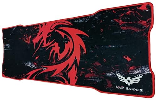 WAR HAMMER GX1050 Extended Size Gaming Mouse Pad| Stitched Edges| Non-Slip Rubber Base|Computer Laptop|Keyboard Mouse Pad for Office & Home