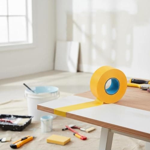SNAPPSY Crepe Paper Tape Residue-Clear Tile Grouting Tape Adhesive Supplies Hand-Tearable Easy to Tear for Auto Frame Technicians, 40MM 4