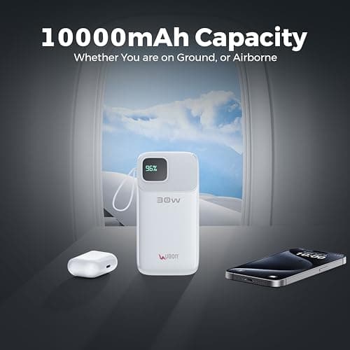 Ubon 10000mAh Powerbank (PB-X120) | 30W QC PD Fast Charging | Smart IC Protection | Compact & Durable Portable Charger for Smartphones, Tablets & Gadgets (White) 3