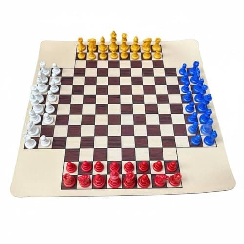 SNAPPSY Multicolor Four-Player Chess Set ABS 4 Player Chess Set, 49MM