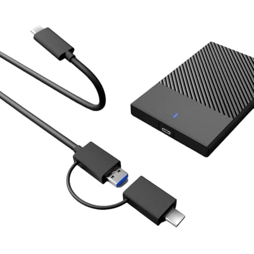 500 gb Portable External Hard Disk 2 in 1 (Type c to USB and Type c to Type c) for PC Laptop Windows and Mac, 1 Year Warranty, External HDD - Black