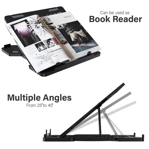 ELV Direct Adjustable Foldable Laptop Stand, Portable Laptop Riser, Laptop Tabletop Stand for Desk Foldable, Ergonomic Computer Notebook Stand Holder for Laptops up to 15.6 Inches 4