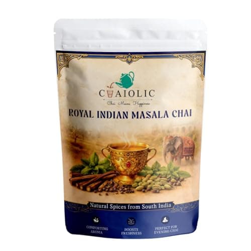 CHAIOLIC Royal Indian Masala Chai patti Trial Pack 100g (Pack of 1) | Premium Assam CTC tea, cardamom, tulsi, cloves, black pepper, ginger (adrak) and licorice. with 100% Natural Spices, Masala Tea Fo
