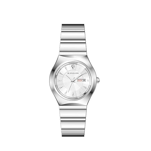 Giordano Analog Pair Watch for Unisex with Round Dial, Crystal Indices, Date Display and Stainless Steel Strap 4