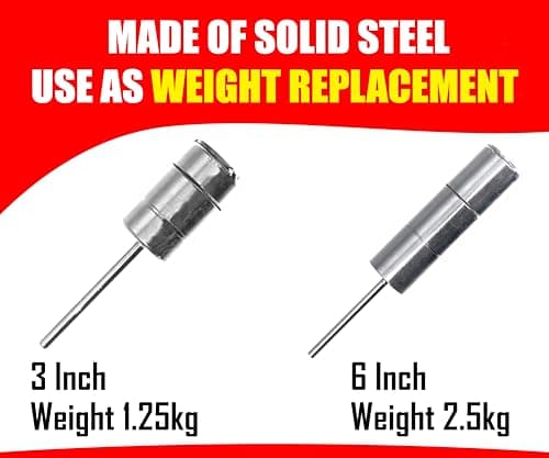 YOKEFIT Gym pin Stack Extender Weight Replacement Hard Chrome Plated Solid Steel with high Capacity alloyed Steel for Gym Fitness Workouts Strength Resistance Training (Large 6 inch 2.5kg 8mm) 4
