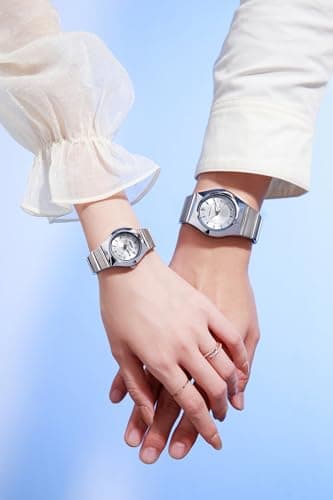 Giordano Analog Pair Watch for Unisex with Round Dial, Crystal Indices, Date Display and Stainless Steel Strap 2