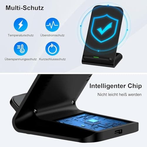 GIANAC 15W Fast Wireless Charger Qi Certified Charging Stand Compatible for iPhone 17/17 Air/17 Pro/17 Pro Max, 16/16 Plus/16 Pro/16 Pro Max, 15/14/13/12/11 Series 3