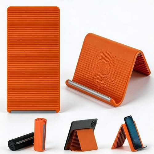Crafty India Portable Foldable Silicone Aluminum Phone Holder 2026 Flexible Phone Stand for Desk & Travel, Adjustable Non-Slip Universal Phone & Tablet Holder for Home, Kitchen, Office, Treadmill