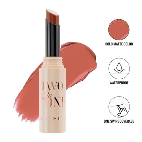 Character Two in One Lipstick & Lipcare | Intense Matte Color + Nourishing Lip Balm | Long-Lasting, Waterproof, Hydrating Formula with Beeswax | Smooth & Soft Lips All Day (CTO104, 2g) 2