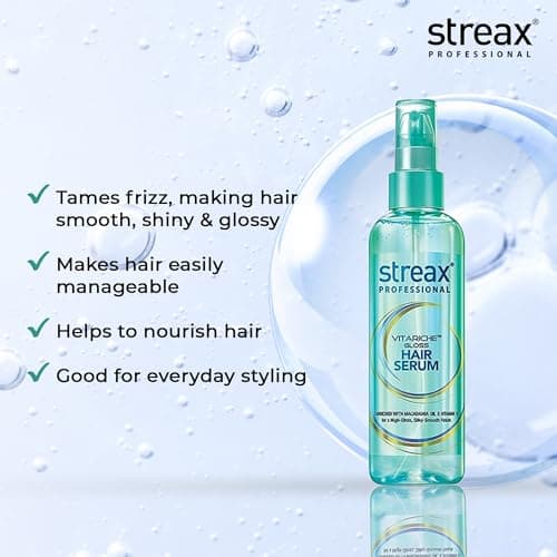Streax Professional Vitariche Gloss Hair Serum,75 ml| Frizz-Free Hair | Enhance Shine and Smoothness | With Vitamin E & Macadamia Oil| | For All Hair Types 4